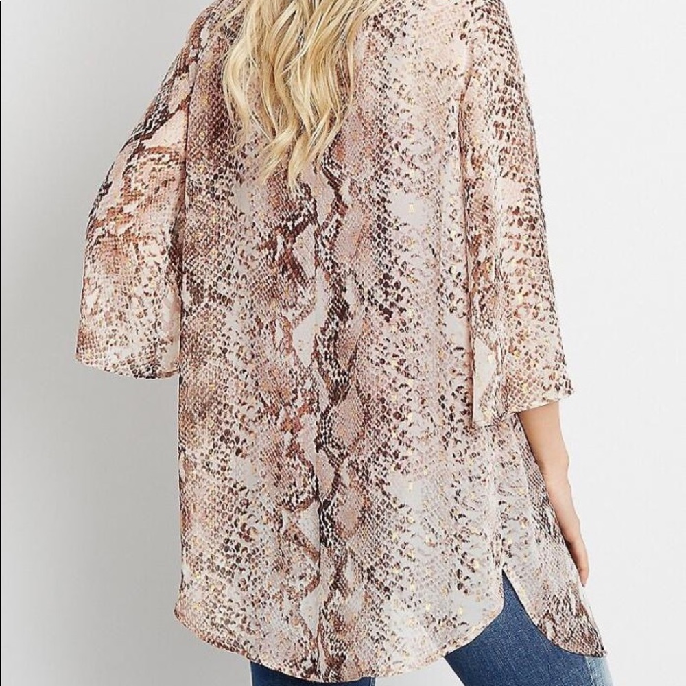 Maurices Snake Print Open Front Kimono - image 2